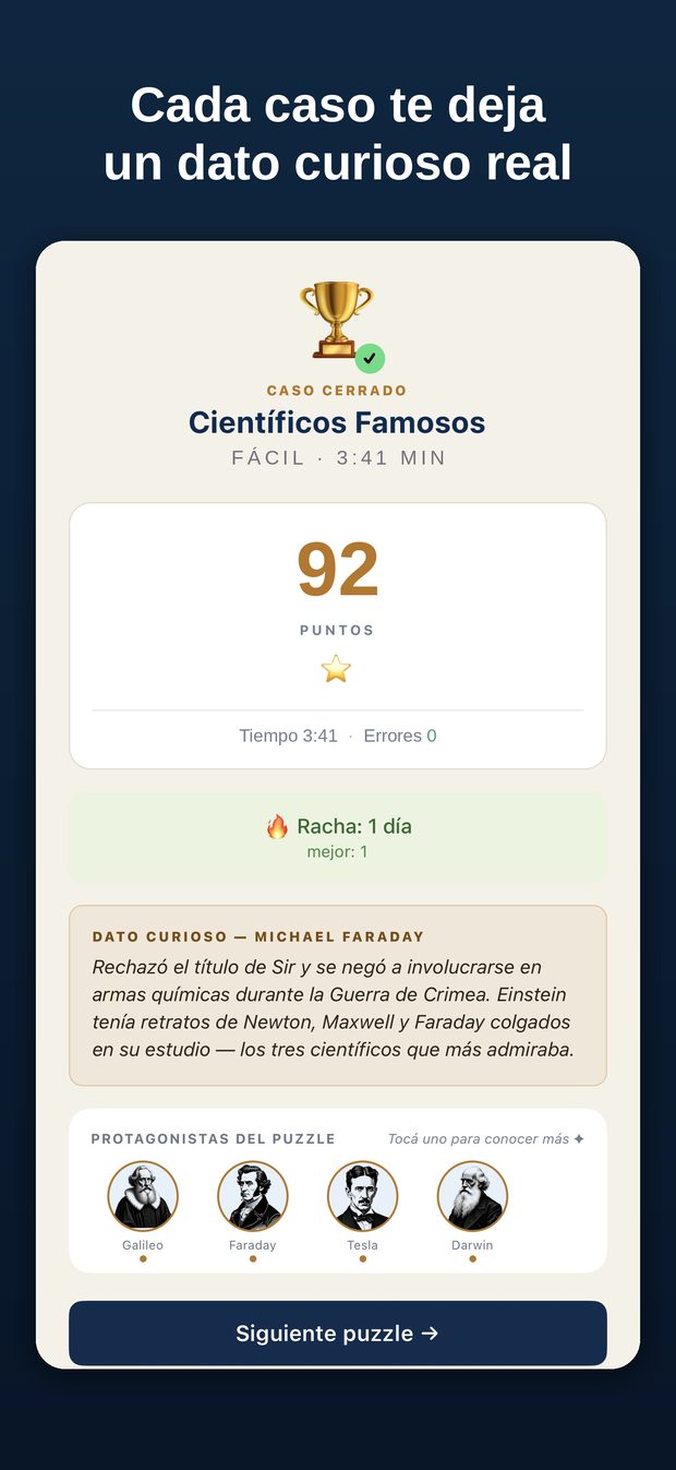 Cada caso te deja un dato curioso real