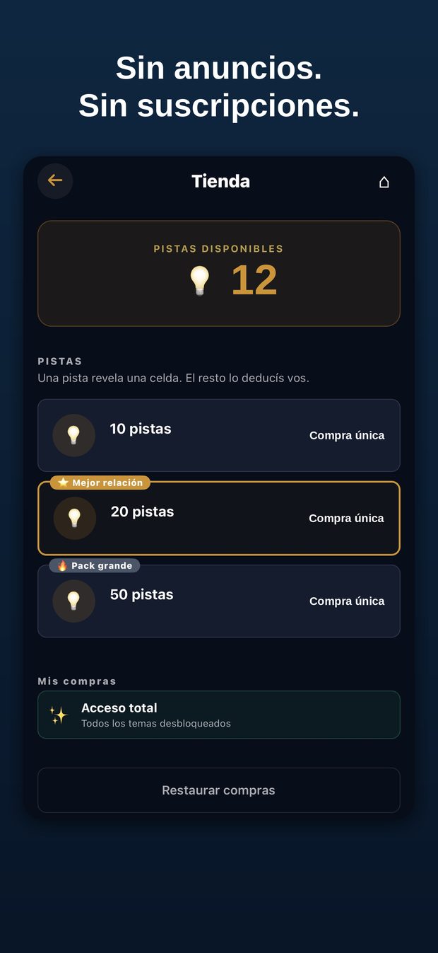 Sin anuncios. Sin suscripciones.