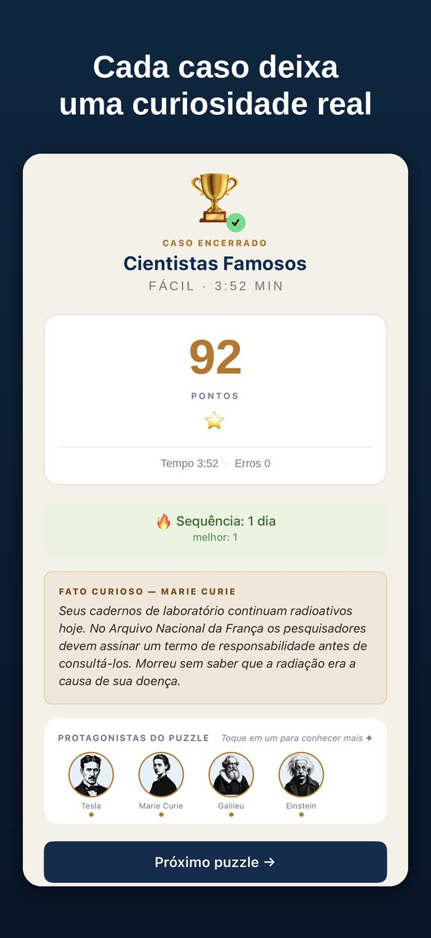 Cada caso deixa uma curiosidade real