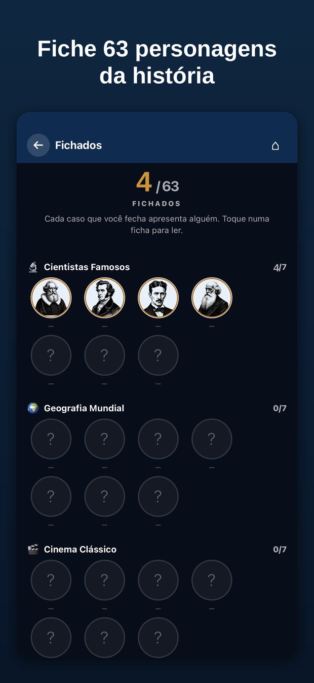 Fiche 63 personagens da história
